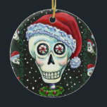 DÉCORATION EN CÉRAMIQUE TÊTE MORTE PÈRE NOËL SKULL, HUMOUR SKELETON DE NOË<br><div class="desc">PARFAIT POUR LES AMATEURS DE COMPÉTENCES. ORNEMENT DES PEPPERMINTS,  DES VESTIGES ET DES PEPPERMINTS *Personnaliser ... .Rechercher Les Éléments Correspondants Susan Brack Designs</div>