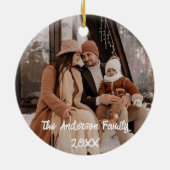 Décoration En Céramique Texte de script blanc personnalisé de la photo (Dos)