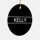 Décoration En Céramique Texte personnalisable | Bold Modern Black & White (Droite)