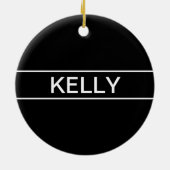 Décoration En Céramique Texte personnalisable | Bold Modern Black & White (Dos)