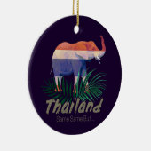 Décoration En Céramique Thaïlande Elephant Drapeau Jungle Feuille Souvenir (Droite)