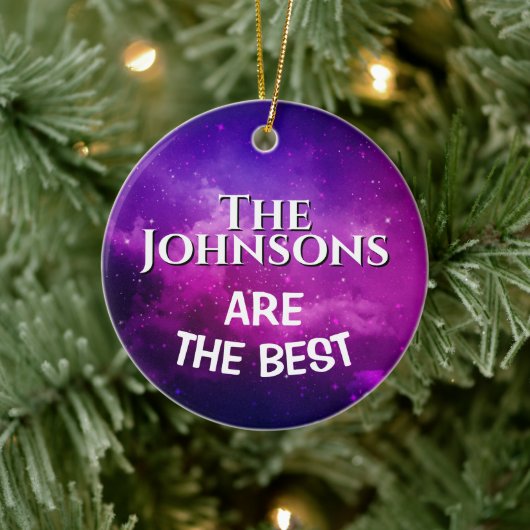Décoration En Céramique The Best" Family | Deep Violet Space & Stars Custo (Arbre)
