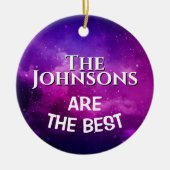 Décoration En Céramique The Best" Family | Deep Violet Space & Stars Custo (Devant)
