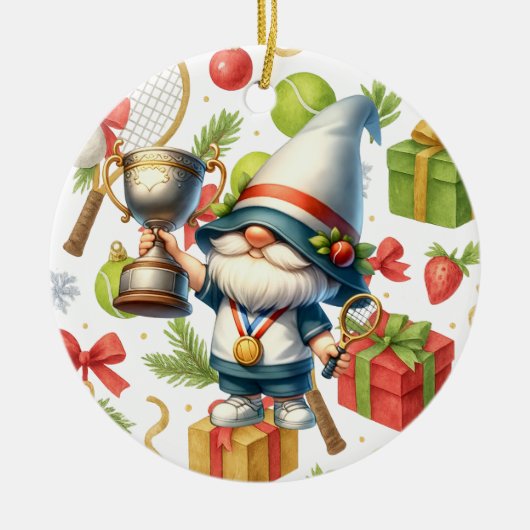 Décoration En Céramique Thème de Noël de tennis (Devant)