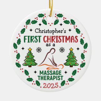 Décoration En Céramique Thérapeute de massage Premier Noël Personnalisé