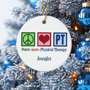 Décoration En Céramique Thérapie physique Paix Amour PT Noël personnalisé
