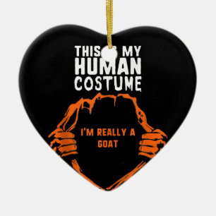 Décoration En Céramique This Is My Human Costume Really Goat Halloween