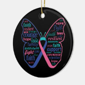 Décoration En Céramique Thyroïde Cancer Papillon Collage de mots (Gauche)