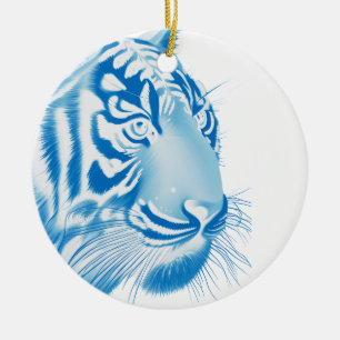 Décoration En Céramique Tigre bleu