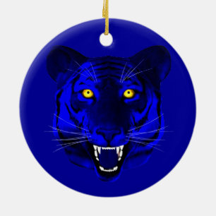 Décoration En Céramique Tigre bleu