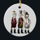 Décoration En Céramique Tin Santa, Soldier, and Snowman<br><div class="desc">This colourful tree ornament features traditional Christmas characters,  Santa Claus,  an old fashioned soldier,  and a snowman all crafted from tin.</div>