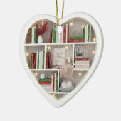 Décoration En Céramique Tiny Book Shelves Christmas Red & Green 2Dprint (Gauche)