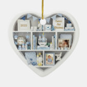 Décoration En Céramique Tiny Shelves Personalized Baby Boy First Christmas (Dos)