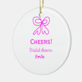 Décoration En Céramique Tir à l'arc violet rose mariage nom  (Gauche)