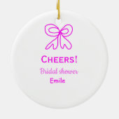 Décoration En Céramique Tir à l'arc violet rose mariage nom  (Dos)