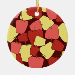 Décoration En Céramique Toile Motif de pommes rouges et jaunes Imprimer