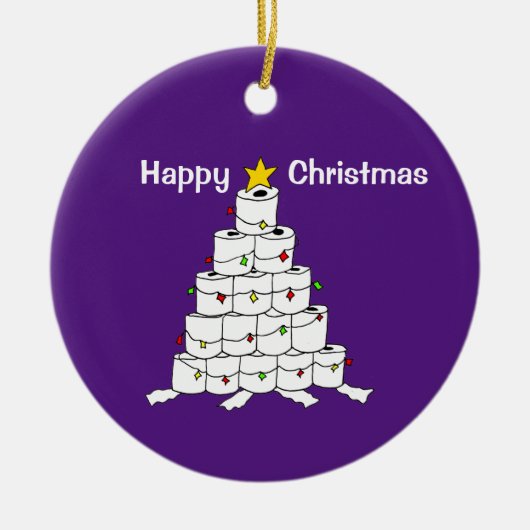 Décoration En Céramique Toilet Roll Xmas Tree Christmas Ornament (Devant)