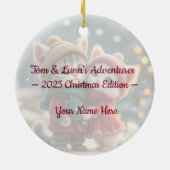Décoration En Céramique 🎄Tom & Luna’s Adventures – 2025 Christmas Edition (Dos)