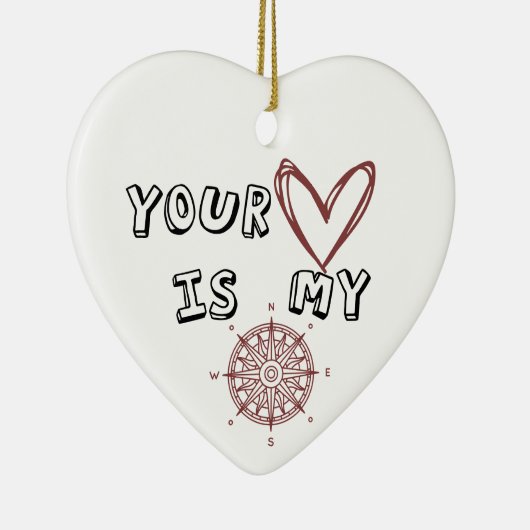 Décoration En Céramique Ton coeur est mon boussole (Droite)