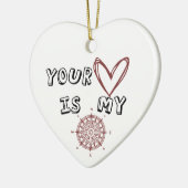 Décoration En Céramique Ton coeur est mon boussole (Gauche)