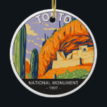 Décoration En Céramique Tonto National Monument Arizona Vintage<br><div class="desc">Tonto National Monument vector artwork design. The park is a National Monument in the Superstition Mountains,  in Gila County of central Arizona.</div>