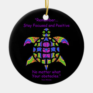 Décoration En Céramique Tortue kaléïdoscopique Ornament.7 de mandala