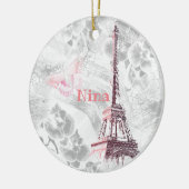 Décoration En Céramique Tour Eiffel contre l'arrière - plan des orchidées (Gauche)