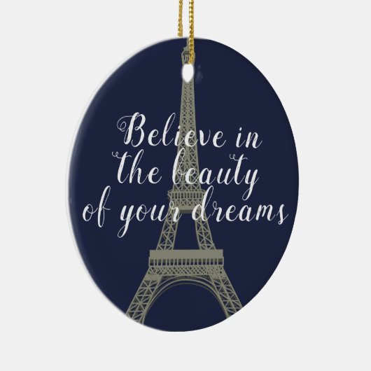 Décoration En Céramique Tour Eiffel Croyez Citation Personnalisée (Droite)