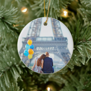 Décoration En Céramique Tour Eiffel de Noël à Paris Personnalisé