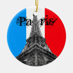 Décoration En Céramique Tour Eiffel Drapeau de Paris