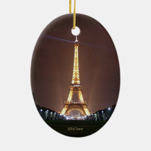 Décoration En Céramique Tour Eiffel en soirée (Dos)