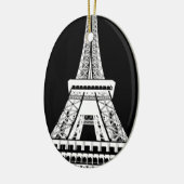 Décoration En Céramique Tour Eiffel noir blanc (Gauche)