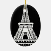 Décoration En Céramique Tour Eiffel noir blanc (Devant)