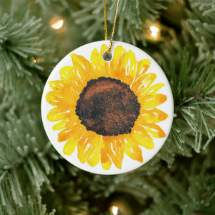 Décoration En Céramique Tournesol aquarelle