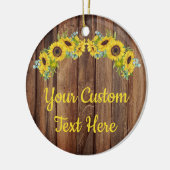 Décoration En Céramique Tournesol en bois rustique personnalisé Cer texte (Gauche)