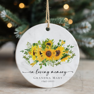 Décoration En Céramique Tournesol Rustique En Mémoire D'Amour
