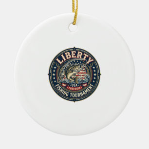 Décoration En Céramique Tournoi de pêche Liberté Patriotique Patriotique F