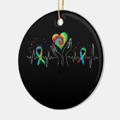 Décoration En Céramique Tous Cancer Awareness Day Heartbeat (Gauche)