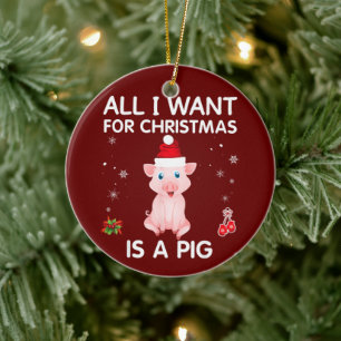 Décoration En Céramique Tout Ce Que Je Veux Pour Noël Est Un Cochon