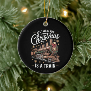 Décoration En Céramique Tout ce que je veux pour Noël est une locomotive d