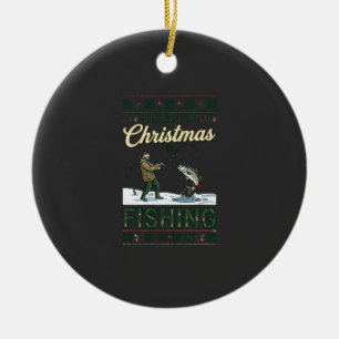 Décoration En Céramique Tout ce que Noël veut c'est pêcher pêcheur poisson