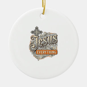 Décoration En Céramique Tout Jésus Vintage Typographie Chrétienne Design