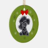 Décoration En Céramique Toy Black Poodle Noël Classique (Droite)