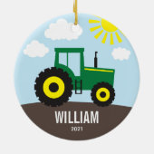 Décoration En Céramique Tracteur agricole Enfants (Dos)