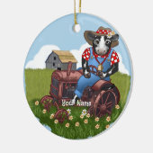 Décoration En Céramique Tracteur de conduite de vache (Gauche)