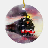 Décoration En Céramique Train à vapeur en hiver (Devant)