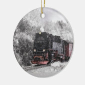 Décoration En Céramique Train à vapeur en neige (Gauche)