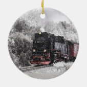 Décoration En Céramique Train à vapeur en neige (Dos)