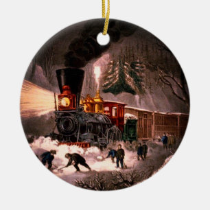 Décoration En Céramique Train neigeux