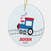 Décoration En Céramique Train rouge et bleu enfants (Gauche)